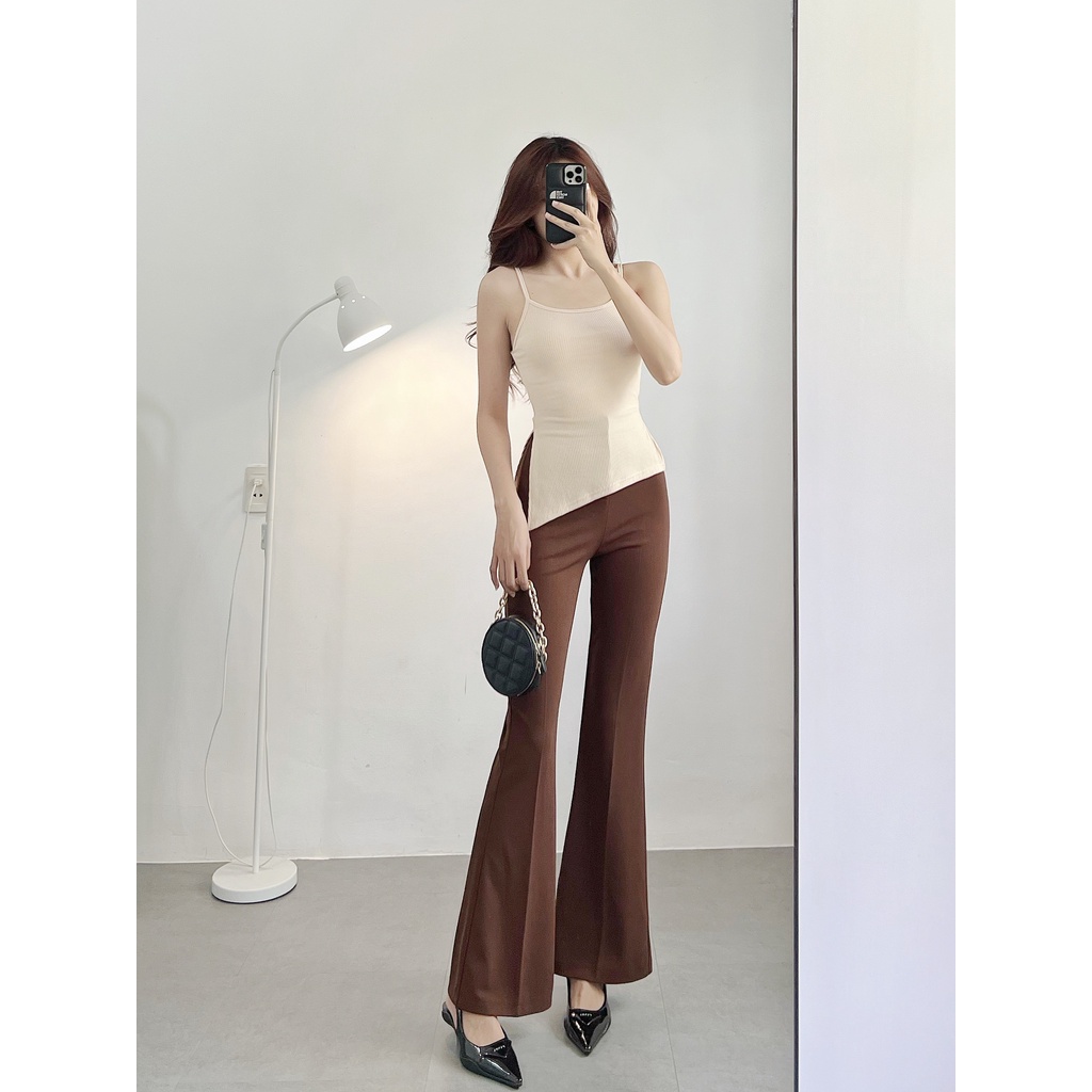 Áo croptop nữ hai dây HHVINTAGE kiểu lệch tà Top A16