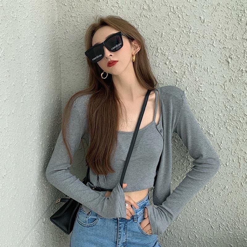 Áo hai dây Và Khăn Choàng Hai Mảnh 2022 Bộ Đồ Gia Vị Mới Dành Cho Bé Gái