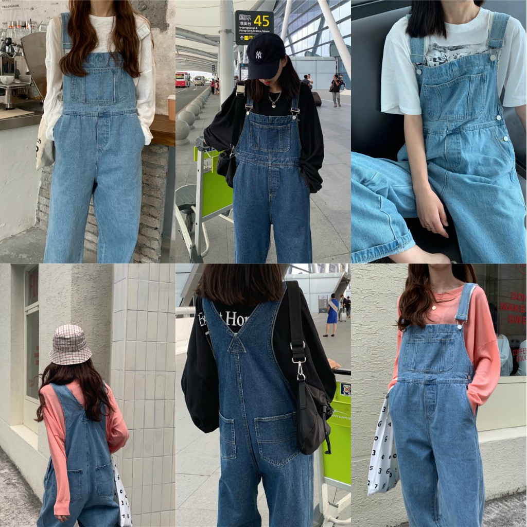 [SẴN M/L]-Quần yếm Jean suông rộng (Y18) | WebRaoVat - webraovat.net.vn