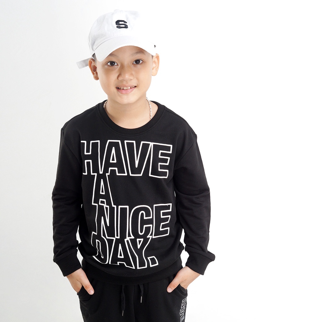 Áo nỉ bé trai SAYME nỉ thu đông cotton da cá mềm mịn dày dặn ấm áp in hoạt hình dễ thương BCSI0009-10