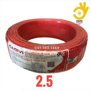 50m dây điện đơn 2.5 cadivi