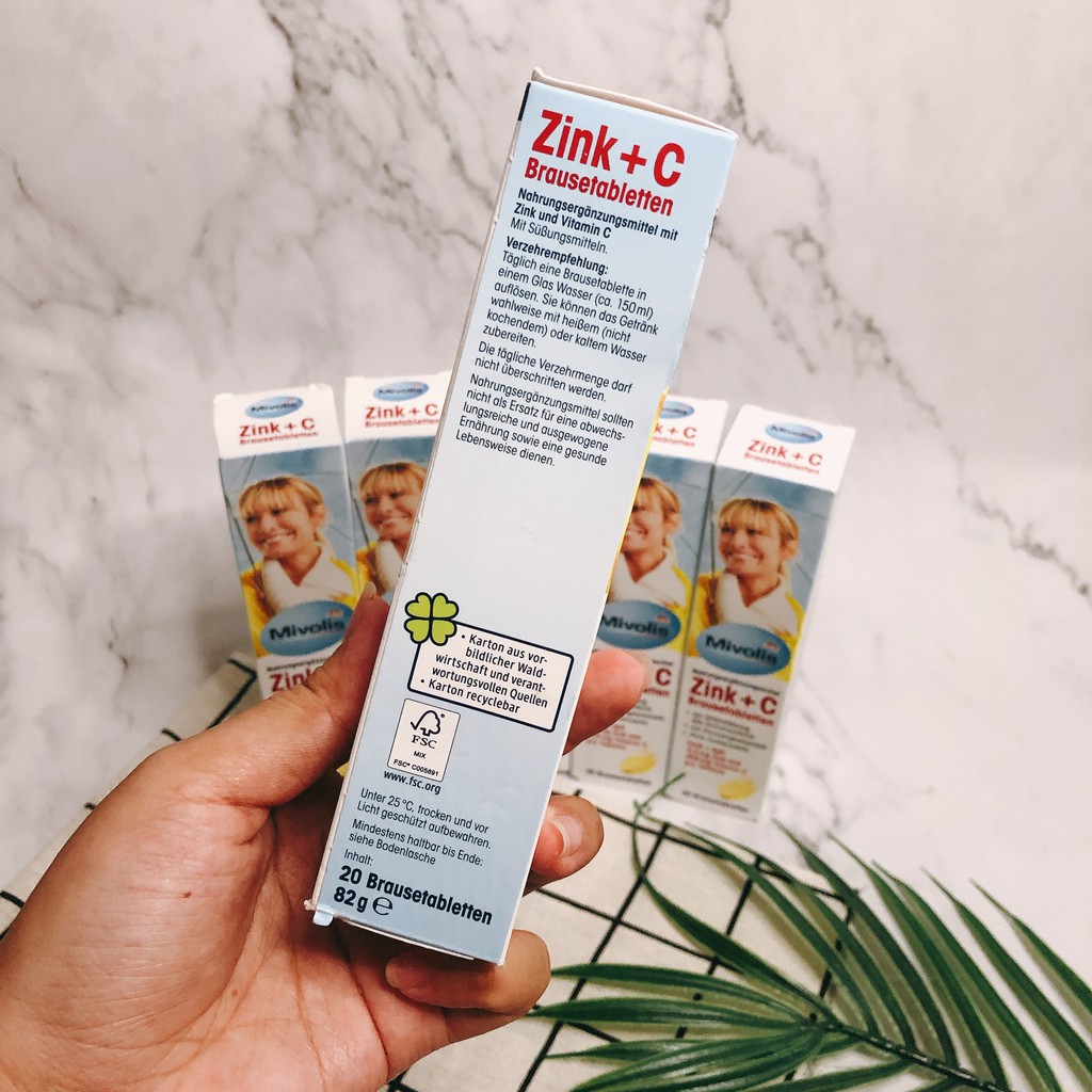 Viên sủi bổ sung Kẽm & Vitamin C Mivolis Zink + C Brausetabletten 82g - Hàng xách tay Đức chính hãng 100% | BigBuy360 - bigbuy360.vn