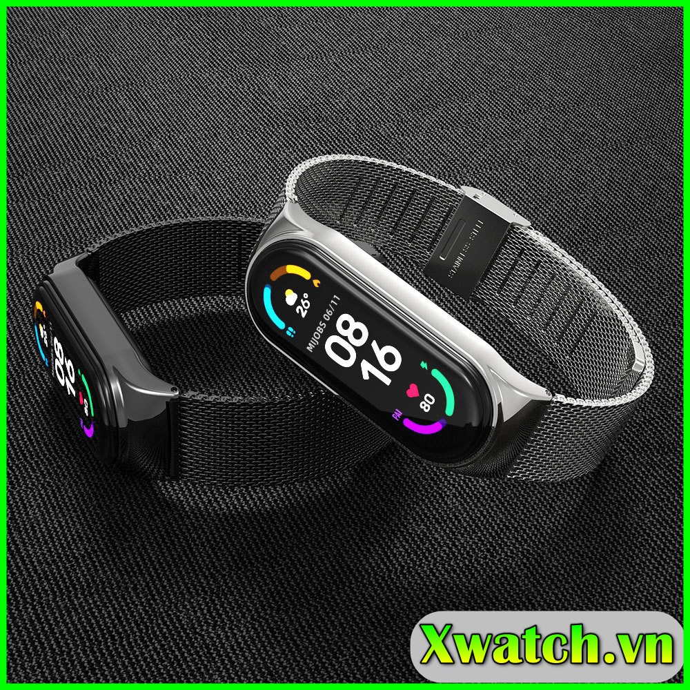 Dây đeo kim loại mắt lưới cho Xiaomi Miband 7 Mi Band 7 Mijobs