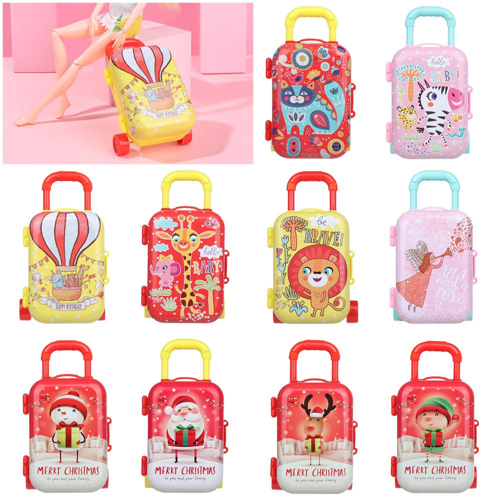 Vali đựng kẹo mini trang trí nhà búp bê họa tiết hoạt hình dễ thương