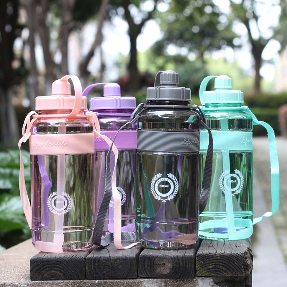 Bình nước có ống hút bằng nhựa không chứa BPA dung tích 600-2000ml