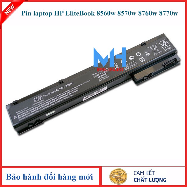 Pin laptop HP EliteBook 8570w 8760w 8770w 8560W VH08L VH08 8 cell loại tốt