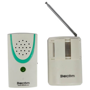 Chuông báo khách Tiếng Việt Decom DC1106-2TV không dây 16 kiểu chuông