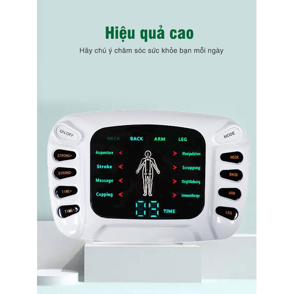 Máy Mát Xa Xung Điện 4 Miếng Dán, Máy Châm Cứu Massage Trị Liệu Xung Điện YTK 309B