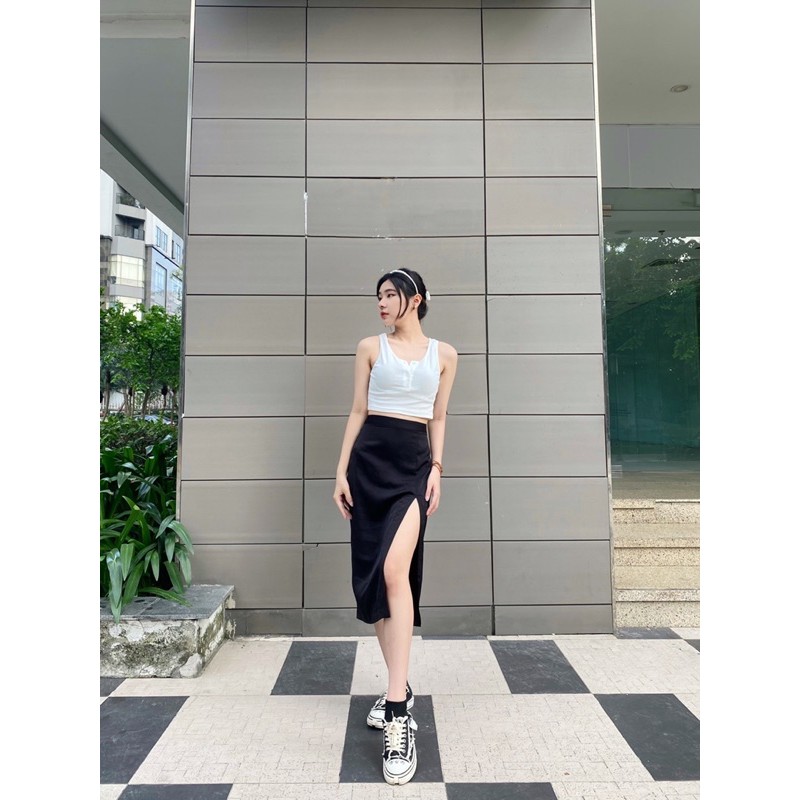 FOUR6] Chân váy xẻ tà, chân váy lụa hack dáng | BigBuy360 - bigbuy360.vn