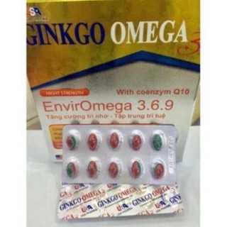 HOẠT HUYẾT DƯỠNG NÃO GINKGO OMEGA 3 WITH COENZYME Q10 - TỐT CHO NÃO, TIM, MẮT - HỘP 100 VIÊN