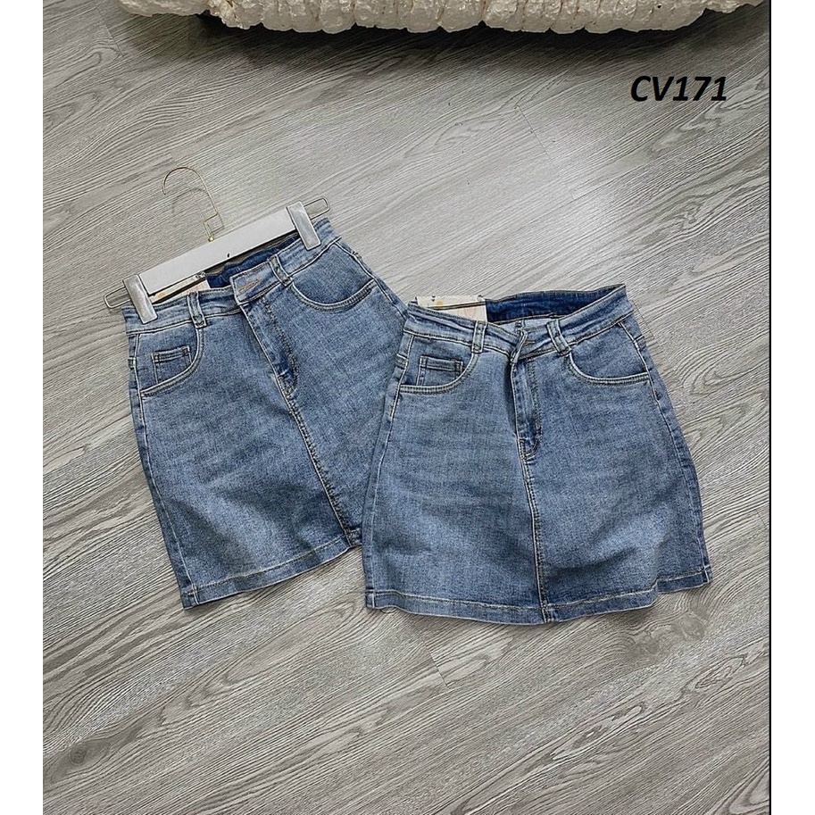 Chân Váy Ngắn Vải Jean Co Giãn Có Lót Quần CV171