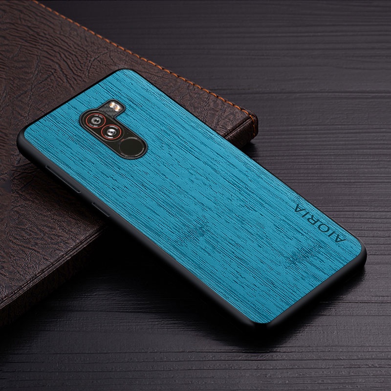 Ốp Bao Nắp Gập Chất Giả Gỗ Tre Nhiều Mẫu Mã Cho Điện Thoại xiaomi pocophone f1 pocophone f1