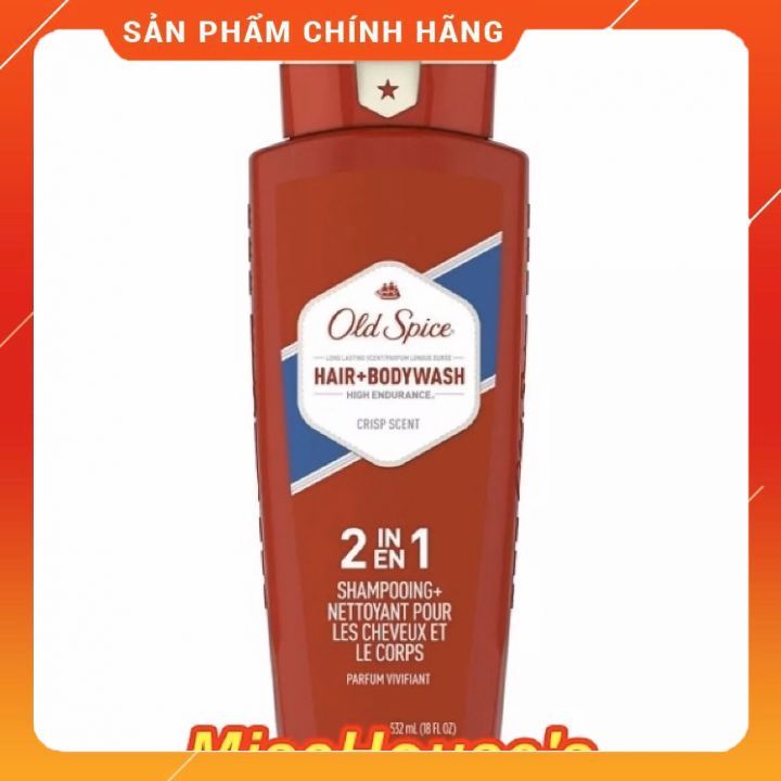 [chính hãng]Sữa tắm gội Old Spice HighEndurance 2in1 - Mỹ - 532ml mùi thơm mạnh mẽ dành cho nam giới  liu hương thơm lâu