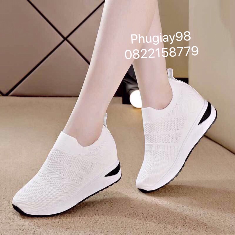 Giầy thể thao độn nâng chiều cao 6,5cm vải thoáng khí cực êm hàng nhập Quảng Châu (Hàng ORDER)