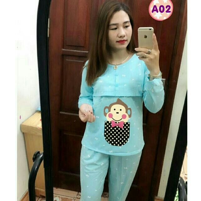 Bộ sau sinh lật vạt ti free size từ 45-65kg