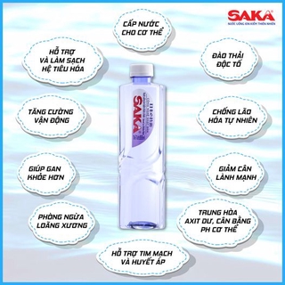 Nước Uống Ion Kiềm Thiên Nhiên SAKA 6 chai 550ml