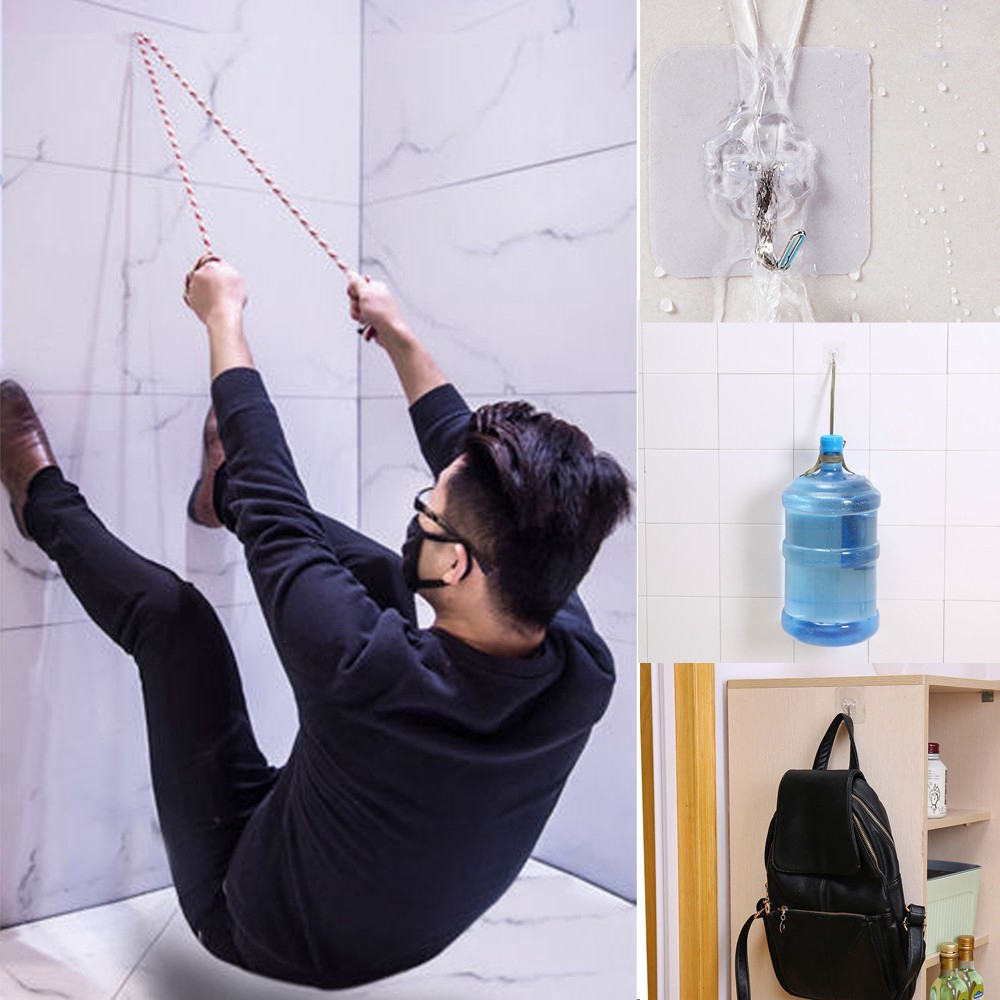Móc dán tường trong suốt tự dính tiện dụng