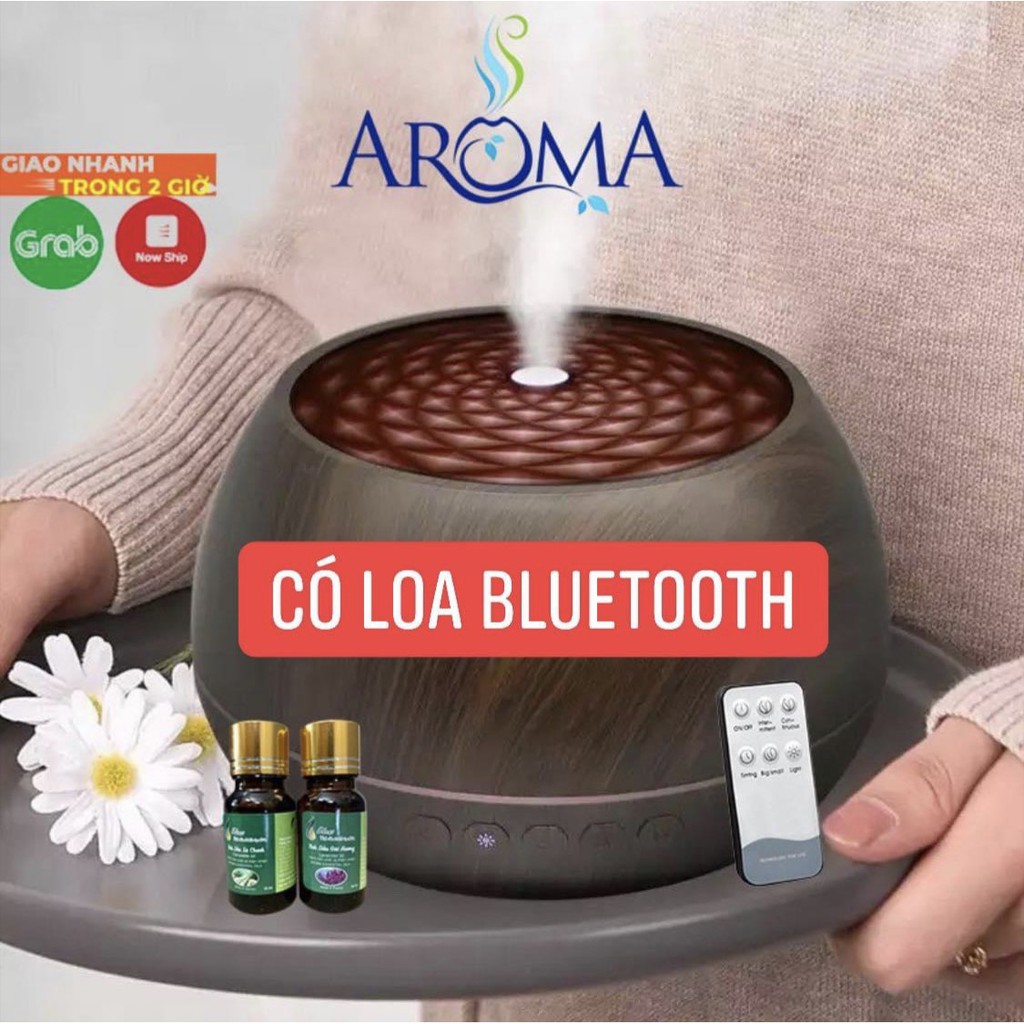 Máy Xông Tinh Dầu Trụ tròn 1000ml Có Tích Hợp LOA BLUETOOTH Tiện lợi, Phun sương khuếch tán tinh dầu giúp thư giãn thần