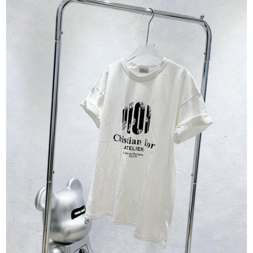 ÁO PHÔNG NỮ TRƠN CHỮ D.I.O.R THỔ CẨM FROM RỘNG