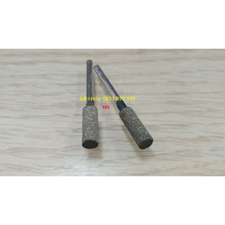 Đầu mài cao su hạt trụ cán 3 các loại