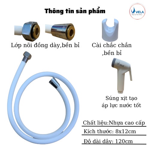 Vòi xịt vệ sinh nhựa tăng áp cao cấp xịt toilet siêu mạnh bền đẹp dùng trong mọi môi trường nước