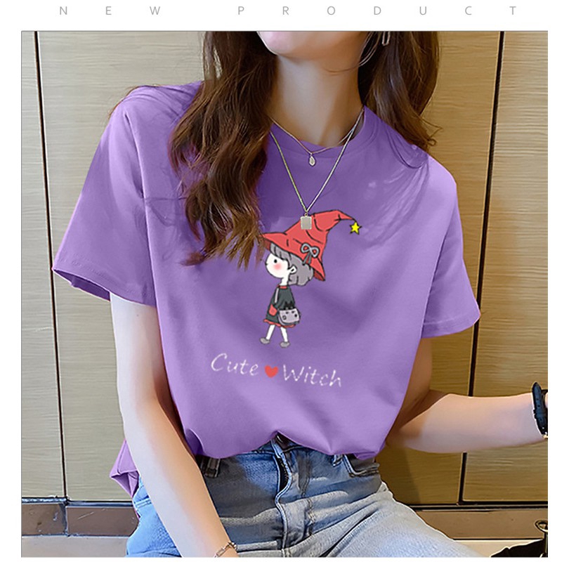 NRVP Áo thun cổ tròn ngắn tay dáng rộng thời trang nữ mùa hè 2020