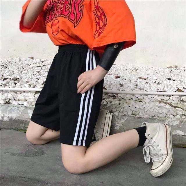 (Có Ảnh &amp; Video Thật) Quần shorts sọc rộng rãi thoải mái _ HÀNG LOẠI 1