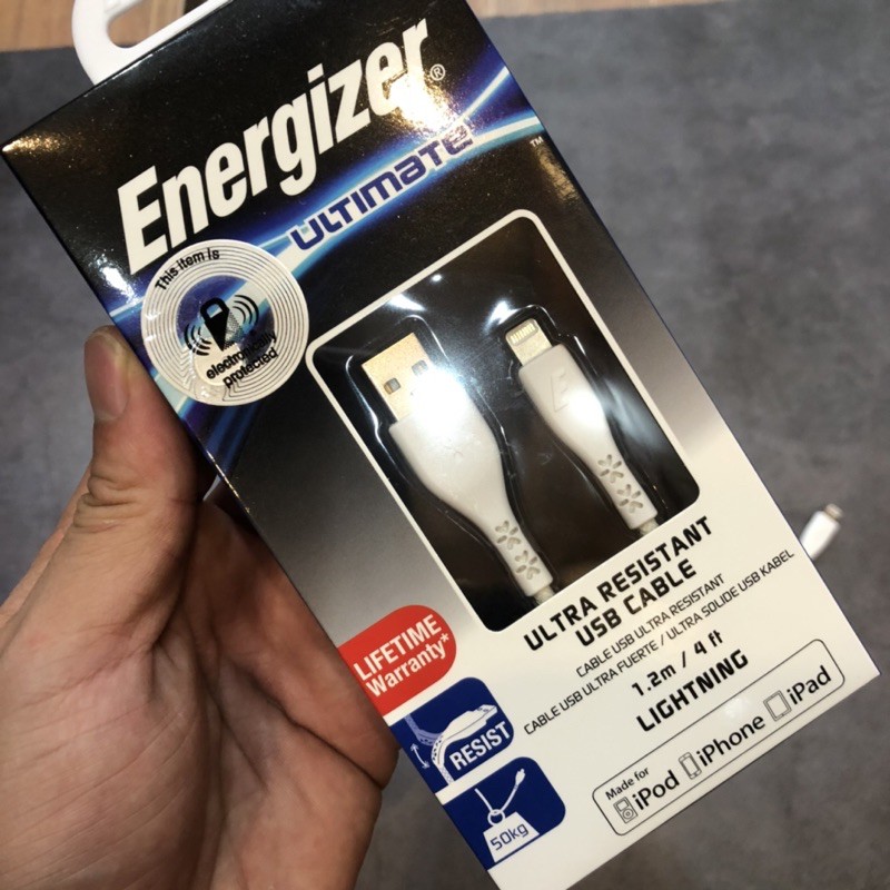 Cáp Lightning Energizer Siêu Bền 1.2m Có MFI - ULTIMATE C41UBLIG (Bảo Hành 12T)