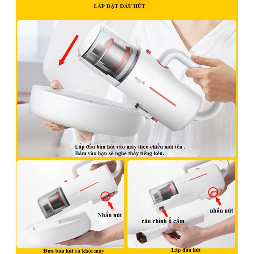 MÁY HÚT BỤI CẦM TAY KHÔNG DÂY DIỆT KHUẨN CAO CẤP DEERMA CM1900/CM1300 | BigBuy360 - bigbuy360.vn
