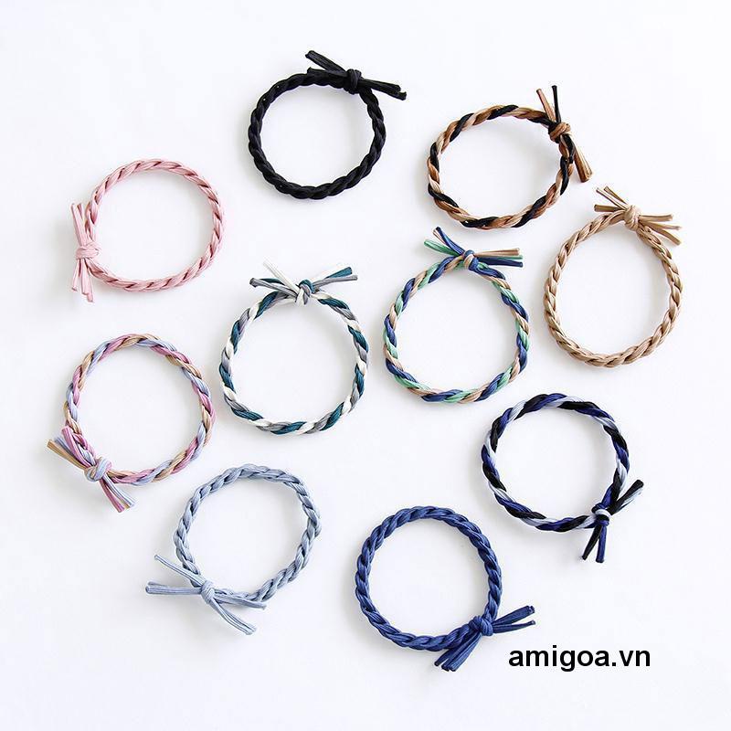 Dây Buộc Tóc Cao Su Co Giãn Phối Màu Độc Đáo Thời Trang Cho Nữ