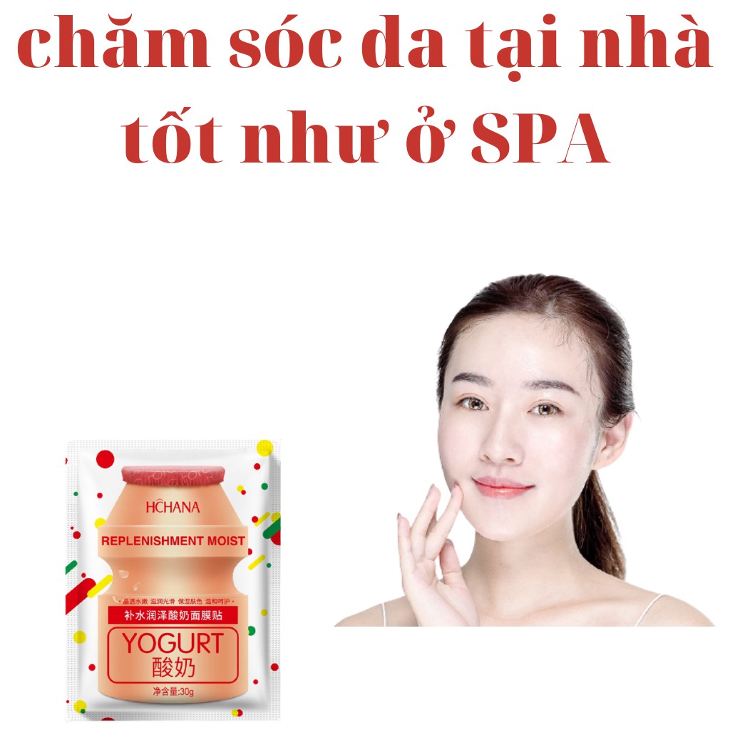 Mặt nạ giấy dưỡng trắng da cấp nước dưỡng ẩm hoa quả sữa chua ROREC nội địa Trung