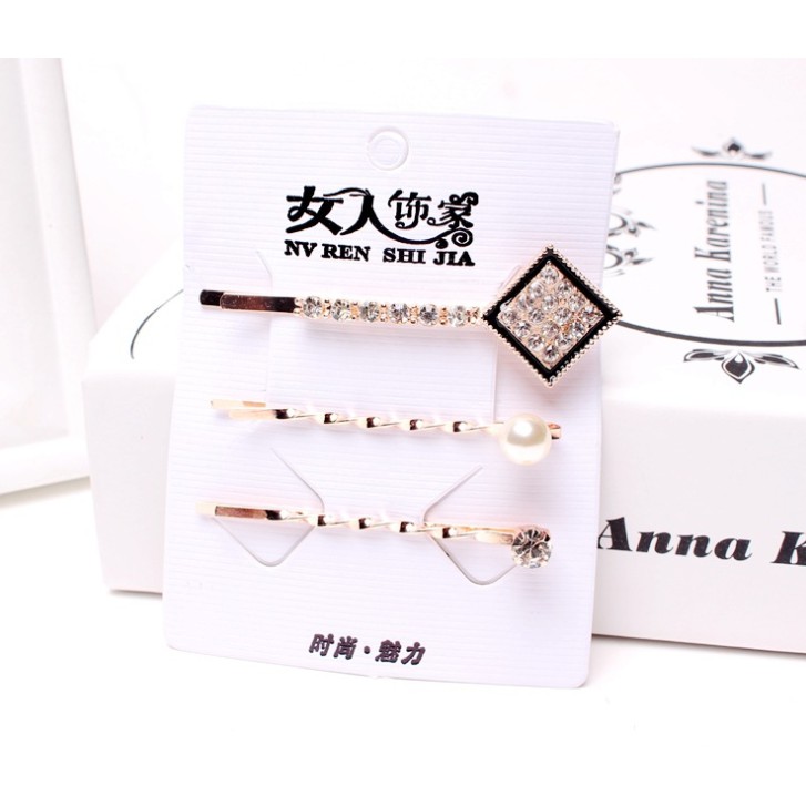 Bộ kẹp tóc đính kim hàn quốc