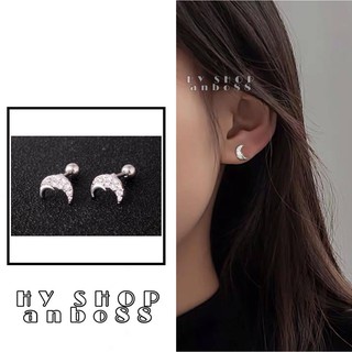 khuyên tai titan trăng đính kim siêu bền không dị ứng không gỉ không đen - khuyên tai unisex BTS