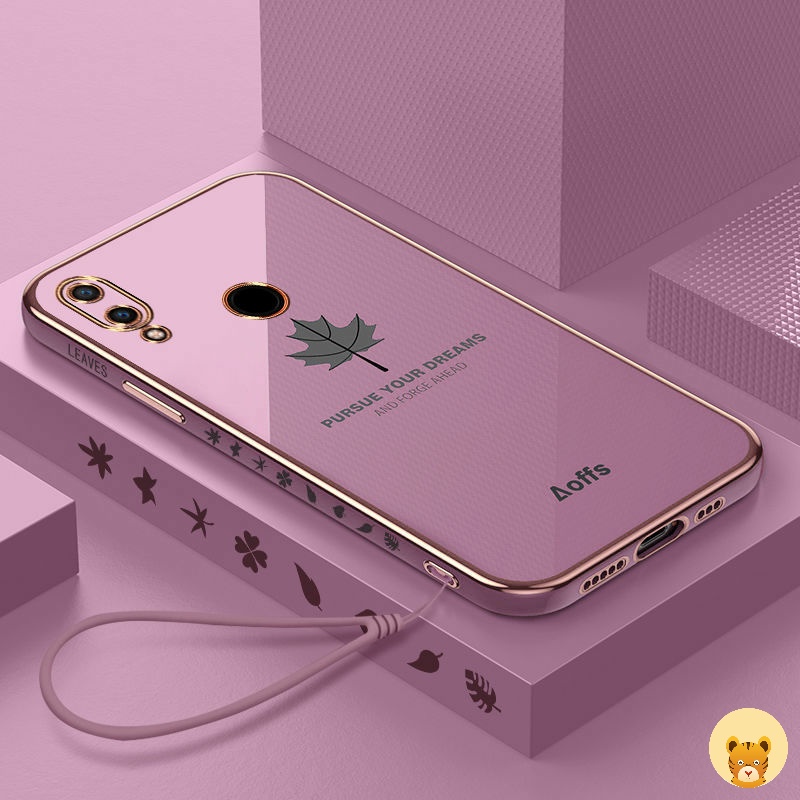 Ốp Điện Thoại Viền Thẳng Mềm Mịn Kèm Dây Đeo Cho Redmi Note 7 Note 7 Pro