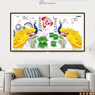 Tranh đính đá chữ tâm VS366 (1m05 x 50cm)