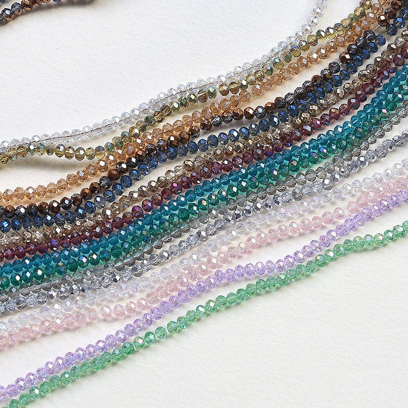 Sợi dây xỏ 120 hạt cườm pha lê nhiều màu 3.6mm làm trang sức