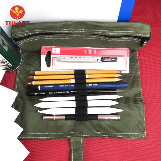 Bộ Dụng Cụ Vẽ Tranh Truyền Thần đầy đủ 14 món (cho người mới học)