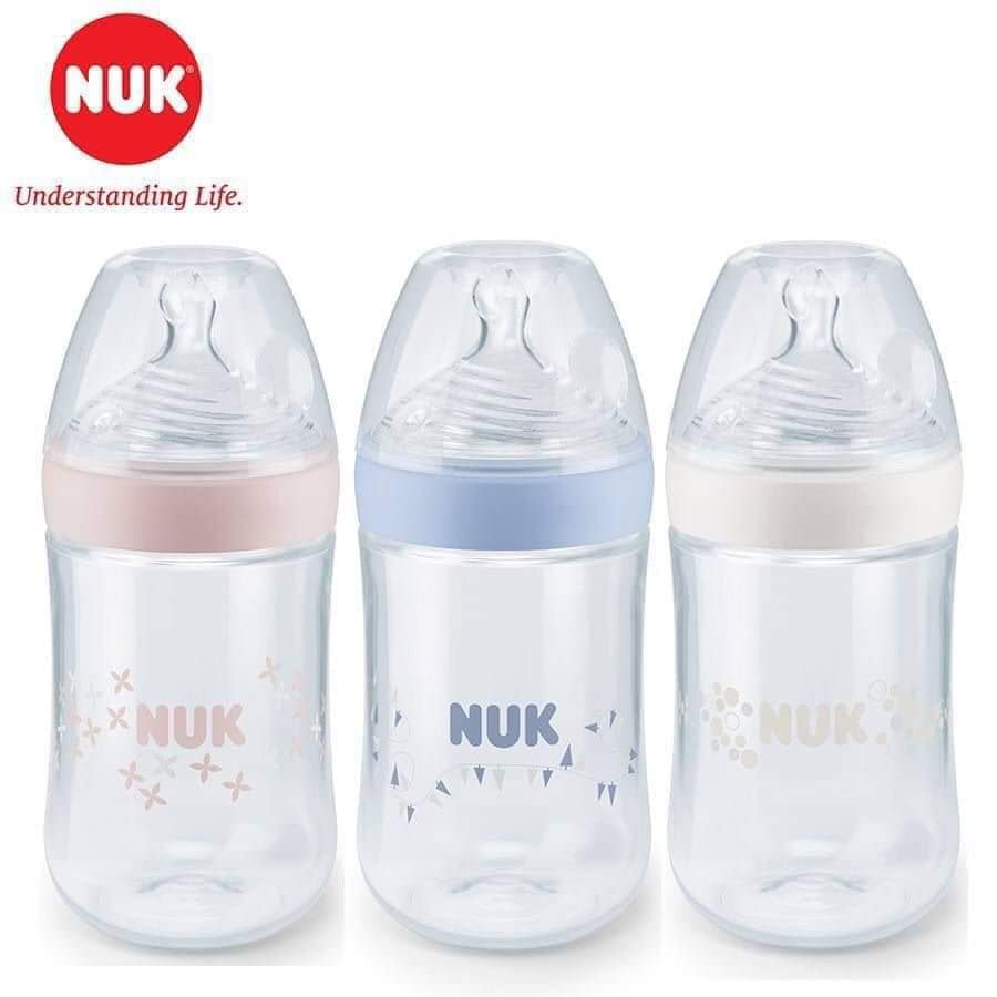 Bình sữa Nuk thủy tinh 120ml - 240ml (hàng chính hãng)