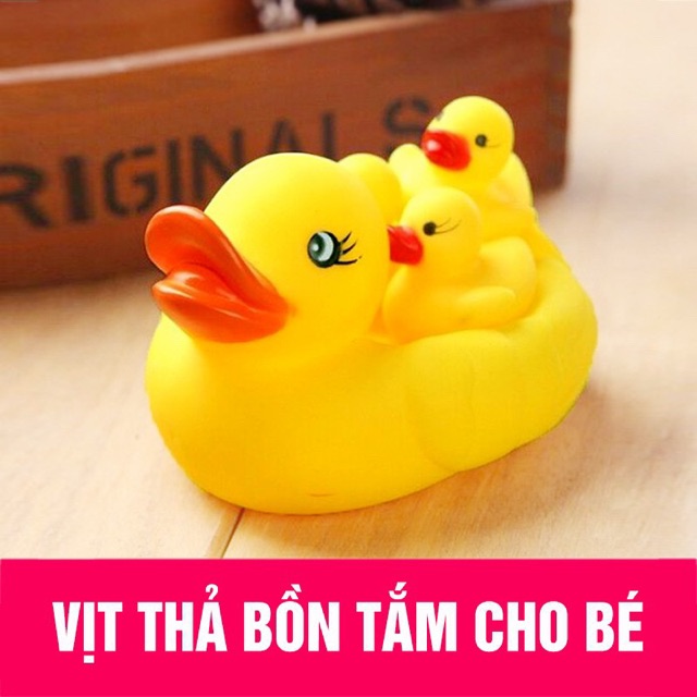 Đồ chơi đàn vịt thả bồn tắm bóp kêu chút chít cho bé