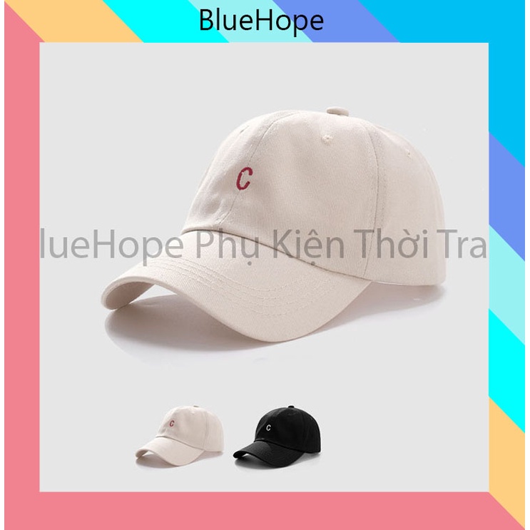 [Mã FAMARAL1 giảm 10K đơn 50K]Mũ lưỡi chai nam nữ nón chữ C Thêu Bluehope giá rẻ nhiều màu mẫu mới MN17
