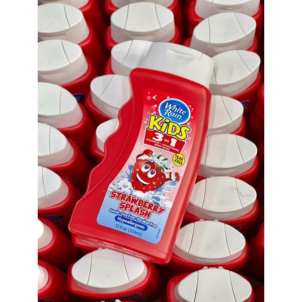 SỮA TẮM GỘI XẢ 3 IN 1 WHITE RAIN KIDS DÂU TÂY