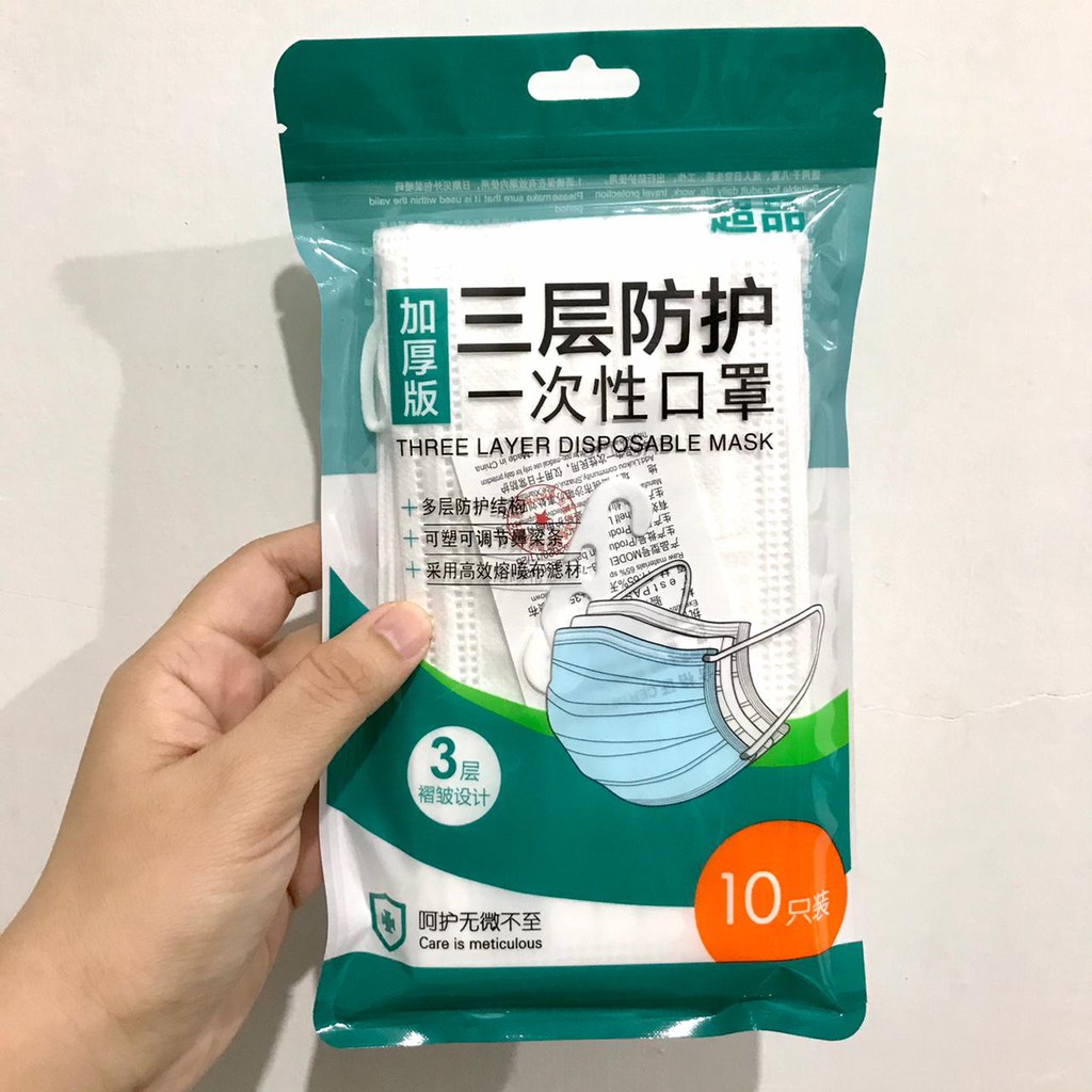 Kpop Set 10 Khẩu Trang Đeo Tai 3 Lớp Than Hoạt Tính Màu Đen Hồng Trắng Hàn Quốc