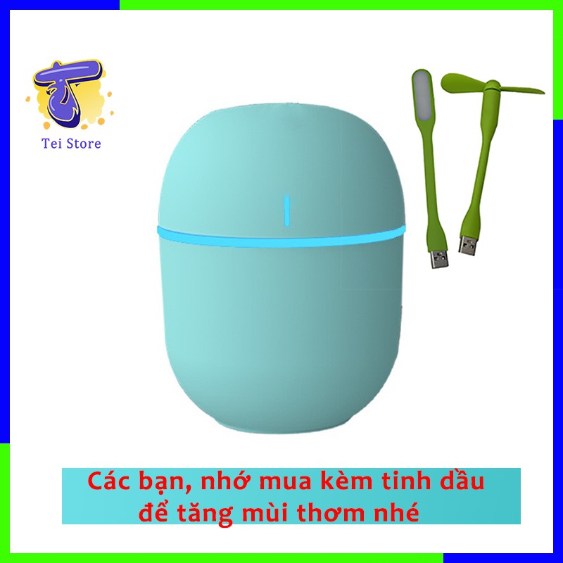 Máy Phun Sương - Máy Xông Tinh Dầu [ Kèm Combo Đèn,quạt USB ] Tạo ẩm không khí DX06 - Tei Store