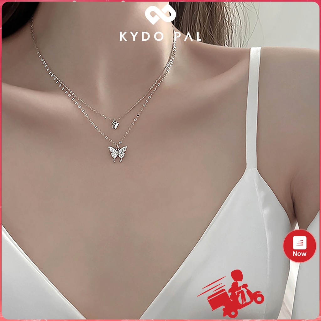 Vòng cổ nữ bạc 925 choker bướm đôi thời trang dây chuyền cá tính MCK29 - KYDO PAL Phụ kiện trang sức