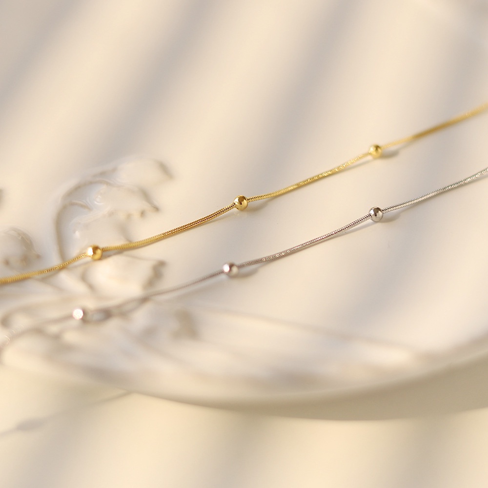 Dây chuyền titan kiểu mì phối bi tròn không gỉ