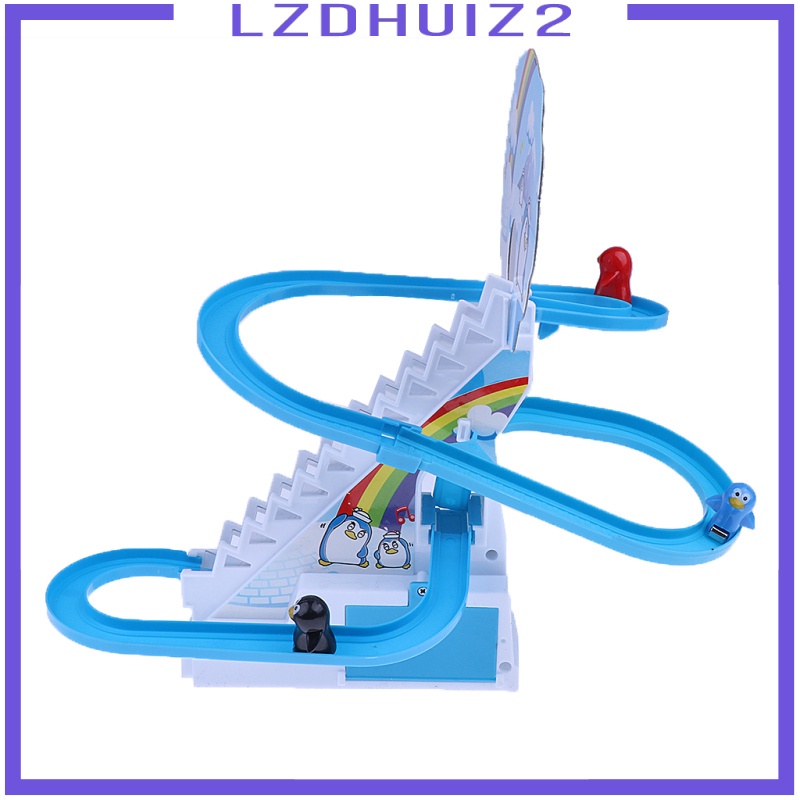 Đồ Chơi Đường Ray Cầu Thang Chim Cánh Cụt Điện Tử Les Fleurs Có Nhạc Và Đèn Vui Nhộn Dành Cho Trẻ Em