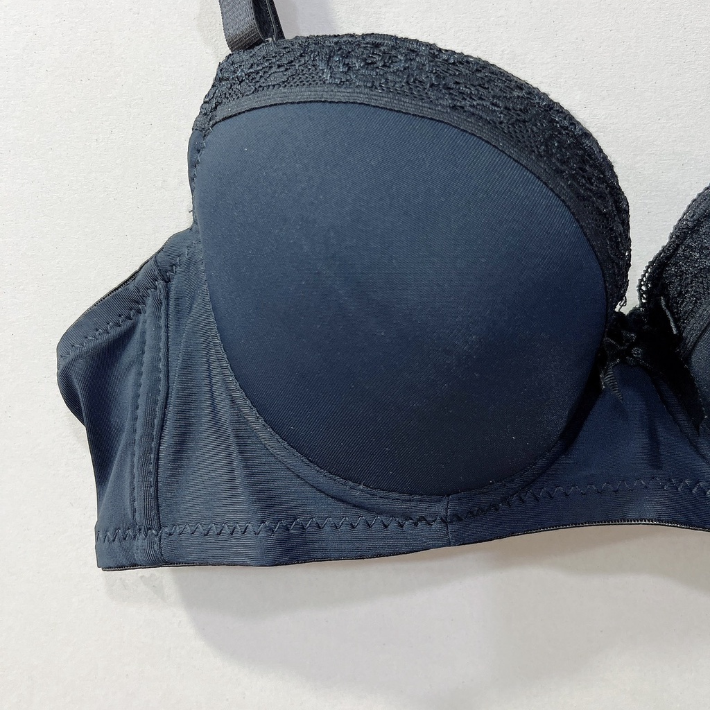 Áo ngực nữ có gọng nâng ngực tạo khe SD333 trơn phối viền ren mút vừa cúp xéo size 32-34-36