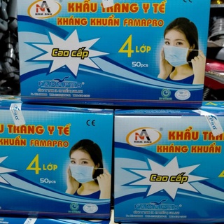 Khẩu Trang Y Tế 4 Lớp Famapro Nam Anh - hộp 50 cái