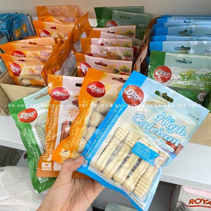 Xương gặm Orgo cho chó gói 90g 4 vị