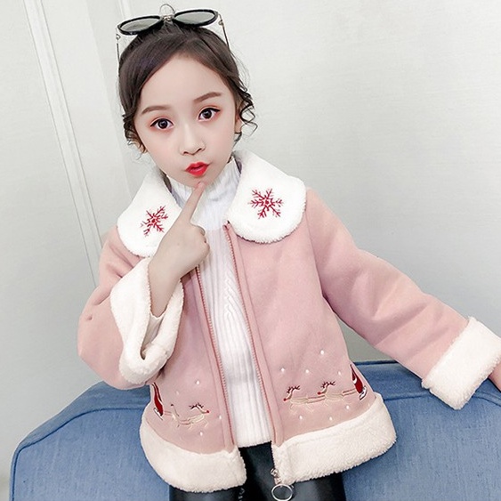 Áo khoác lót lông hoa tuyết bé gái size 15-40kg chất siêu mịn đẹp (HÀNG QCCC) AK05